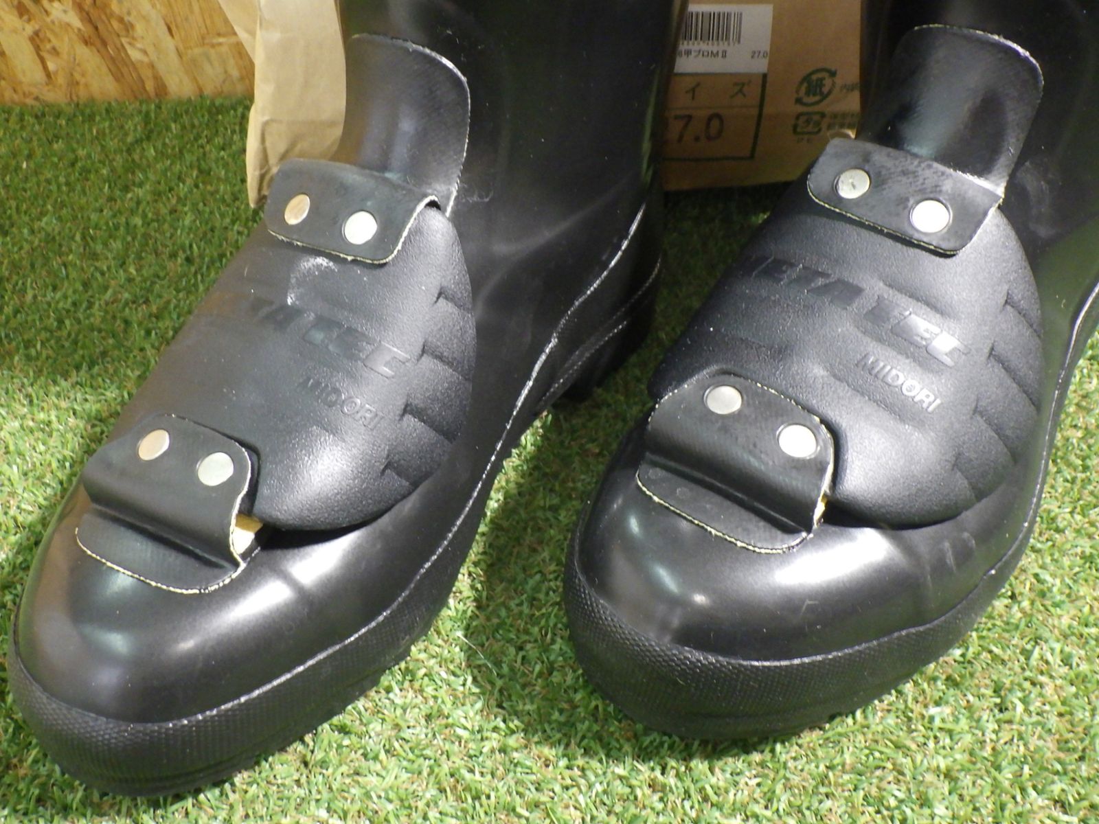 足の甲を保護 ミドリ安全 安全長靴 JIS規格 甲プロテクタ付 966甲プロMⅡ ブラック 27 cm 3 E