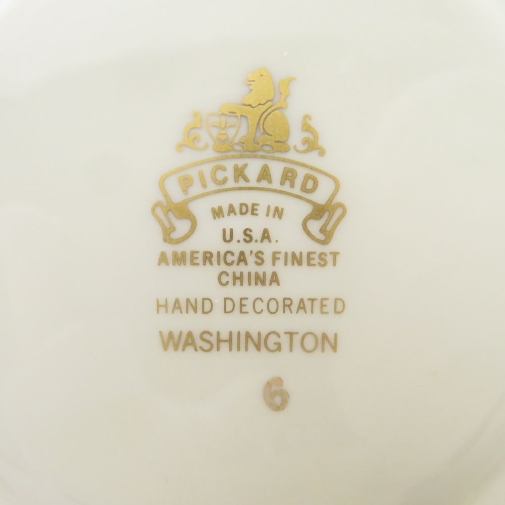 Pickard ピッカード Wasington ワシントン ティーカップ＆ソーサー 5客 セット 瑠璃 金彩 USA SU12225H2 Pickard ピッカード Wasington ワシントン ティーカップ