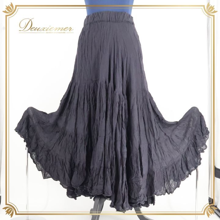 ベリーダンス 衣装 ジプシースカート 黒 ロング フリル ブラック系 無地 シンプル 大きく広がる裾 緑 柄 模様 コスチューム 発表会 イベント 大きめ パーティー おしゃれ ステージ衣装 フォーマル ドレス ダンス衣装 フ スカート スカート