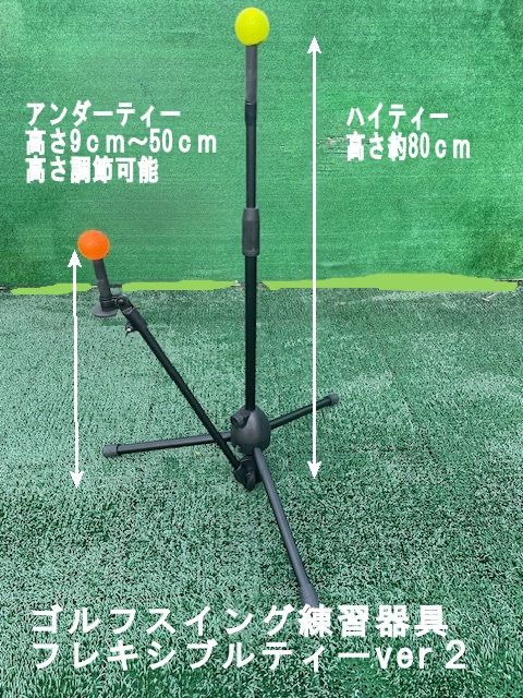 安価版ゴルフ練習具　フレキシブルティー (ティーの高さ自由自在)傾斜練習にも対応