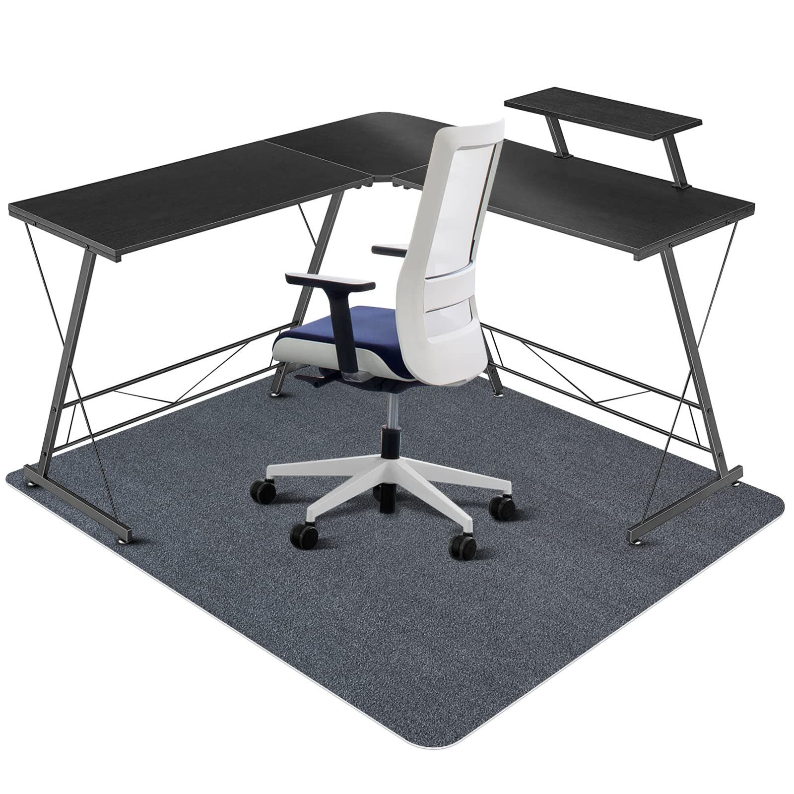 【人気商品】フローリング ずれない 椅子 床 吸着タイプ 保護マット 傷防止 160x130cm 滑り止め カット可能 デスクごとチェアマット 吸音 足元マット チェアマット フロアマット(160*130CM グレー)