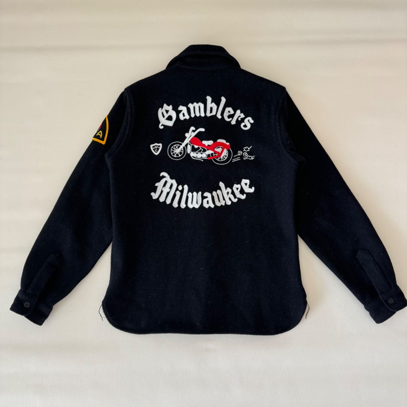 『REAL McCOY'S BUCO』　CPOシャツ　ジャケット　刺繍　黒　M REAL McCOY'S BUCO』 CPOシャツ ジャケット 刺繍 黒 M 【公式通販】