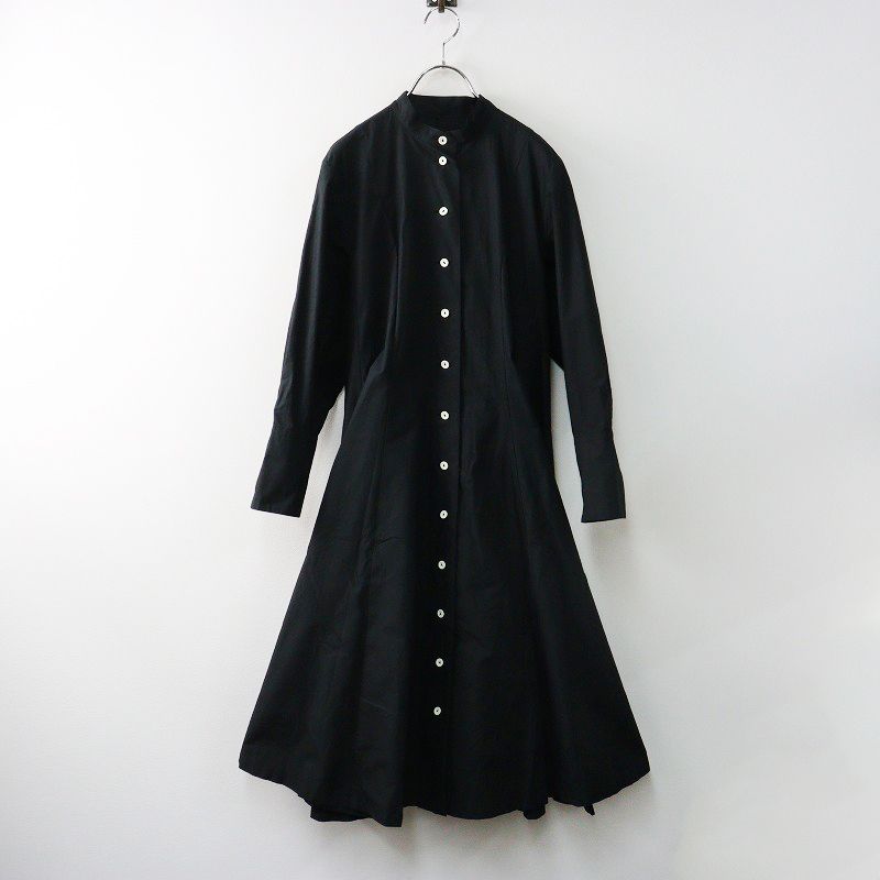 フーフー foufou THE DRESS 01 rendezvous shirts one piece ランデブーシャツワンピース 0｜ブラック Aライン ドレス 2400014611793