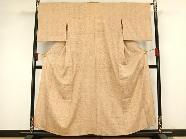 平和屋着物▽お召　単衣　抽象文　正絹　逸品　AAAW1511fy 平和屋着物▽お召 単衣 抽象文 正絹 逸品 AAAW1511fy 平和屋着物▽