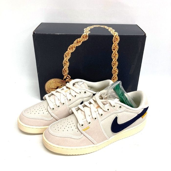 NIKE ナイキ DZ4864-100 UNION Air Jordan 1 Low KO Sail Leather グレー size26.5cm