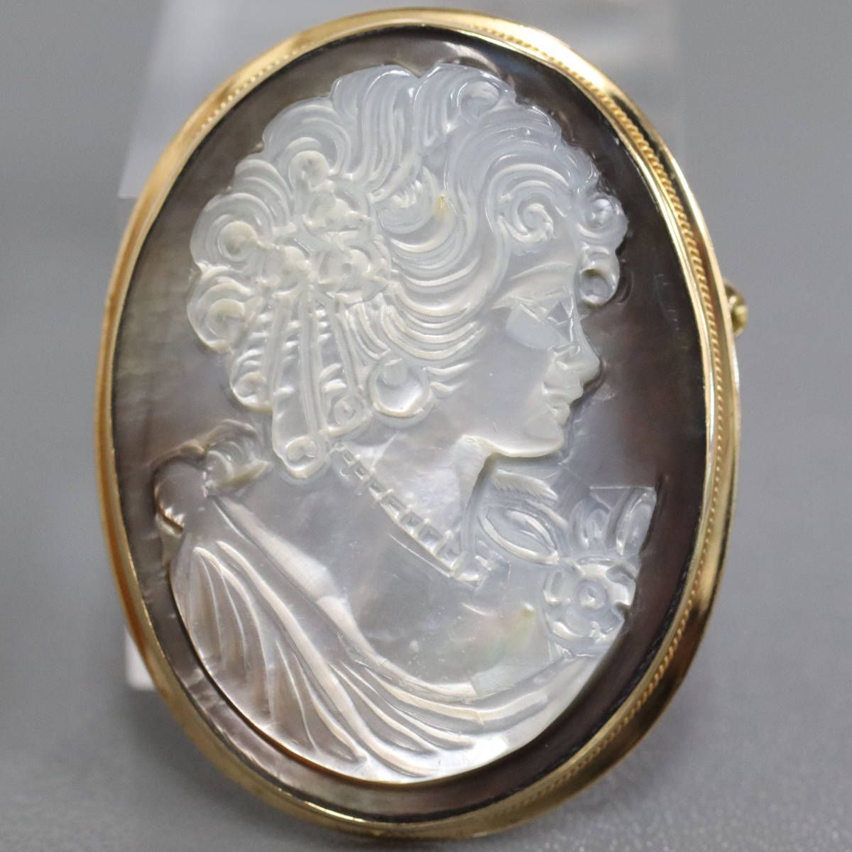 750シェルカメオペンダントトップ/ブローチ 7.1g Achito