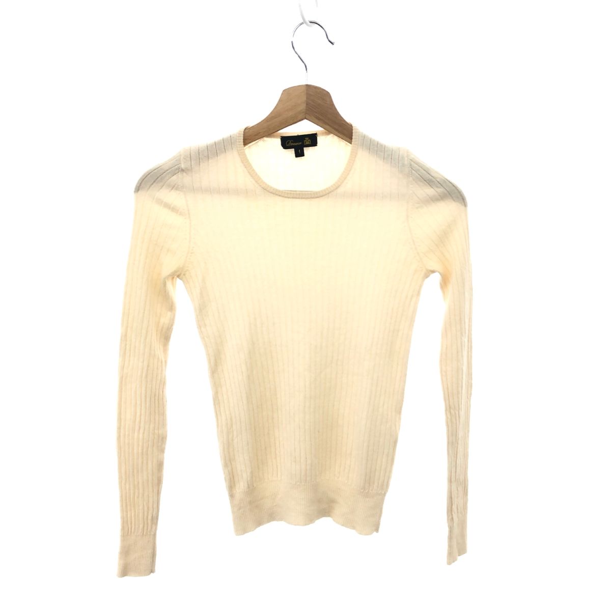 超美品　Drawer 18G カシミヤシルク　クルーネックリブニット　M相当 Drawer｜18G カシミヤシルクリブクルーネックニット | Rakuten