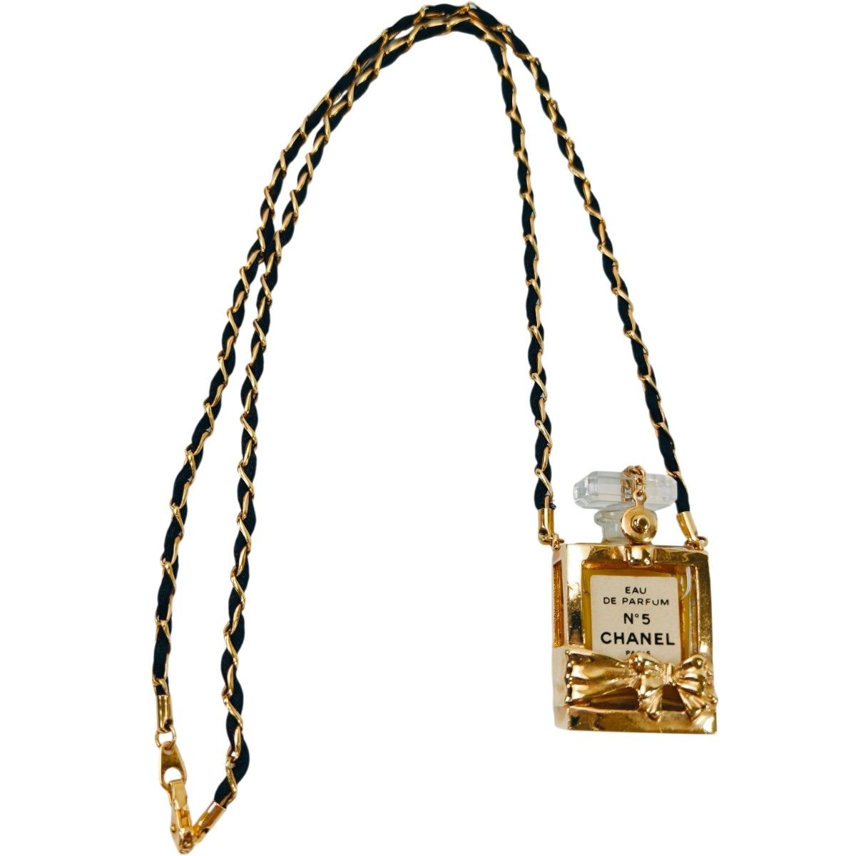 CHANEL No5 リボンケース 香水ボトル ネックレス ゴールド 9754 CHANEL シャネル No5 リボンケース パフュームボトル 香水ボトル