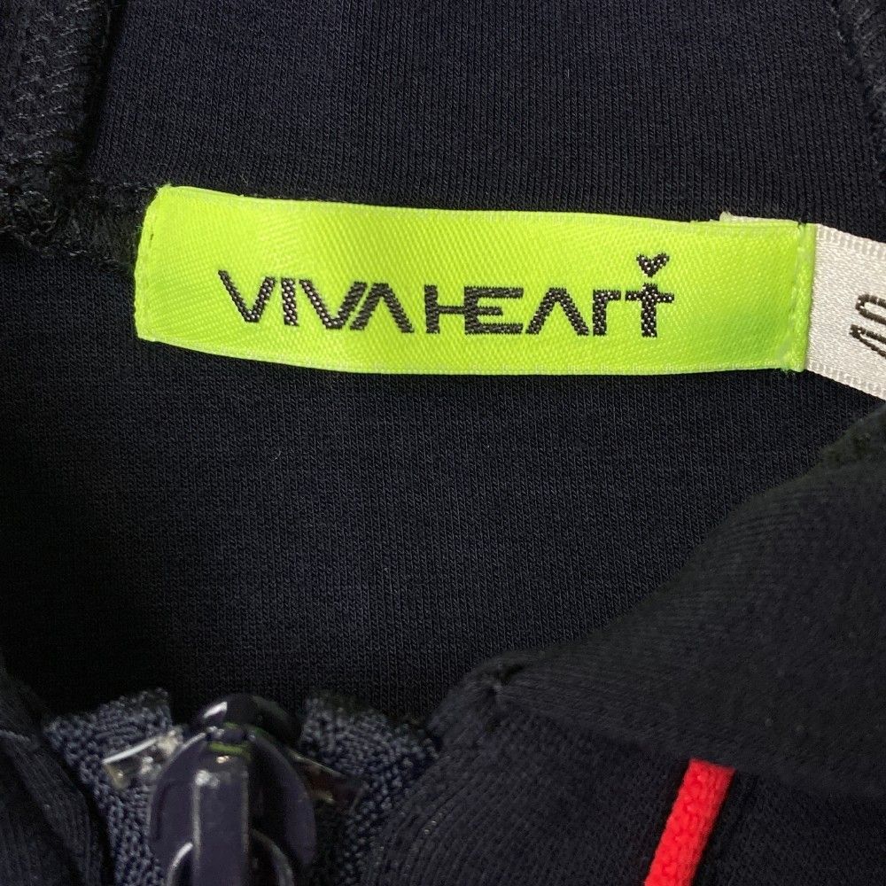 サイズ：40 VIVA HEART ビバハート フード付 ジップベスト ネイビー系