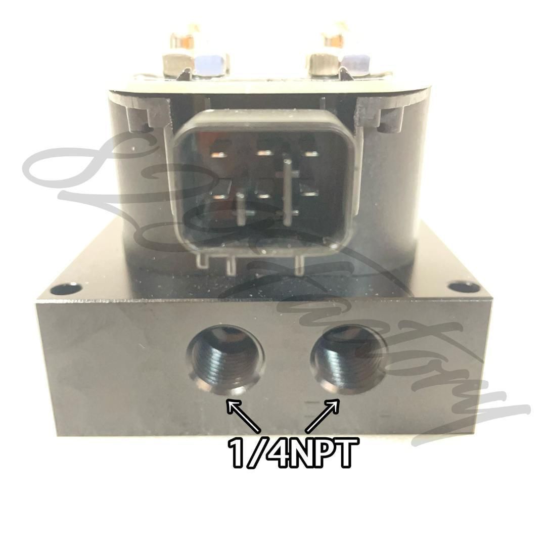 マニホールドバルブ ソレノイドバルブ 電磁弁 2独 前後独立 NPT 1 4 200PSI エアサス