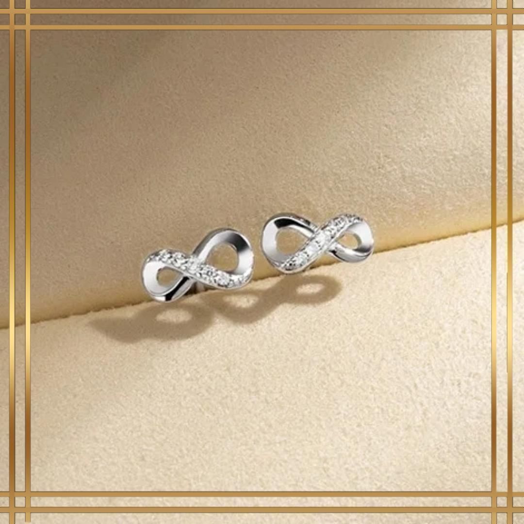 044 シルバー925 ダイヤ エタニティ 無限大 ∞ピアス インフィニティモチーフ スタッドピアス 一粒デザイン 上品 シンプル エレガント 感 清楚 普段使い オフィス デート フォーマル 結婚式 入学式 卒業式 おしゃれ 大人可愛い 高見え