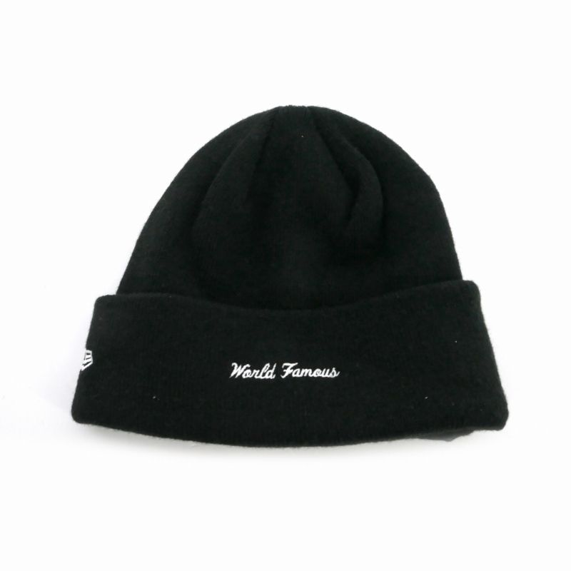 Supreme ニット帽 World Famous New Era ロゴ入り 黒 シュプリーム SUPREME New Era Box Logo World Famous ビーニー