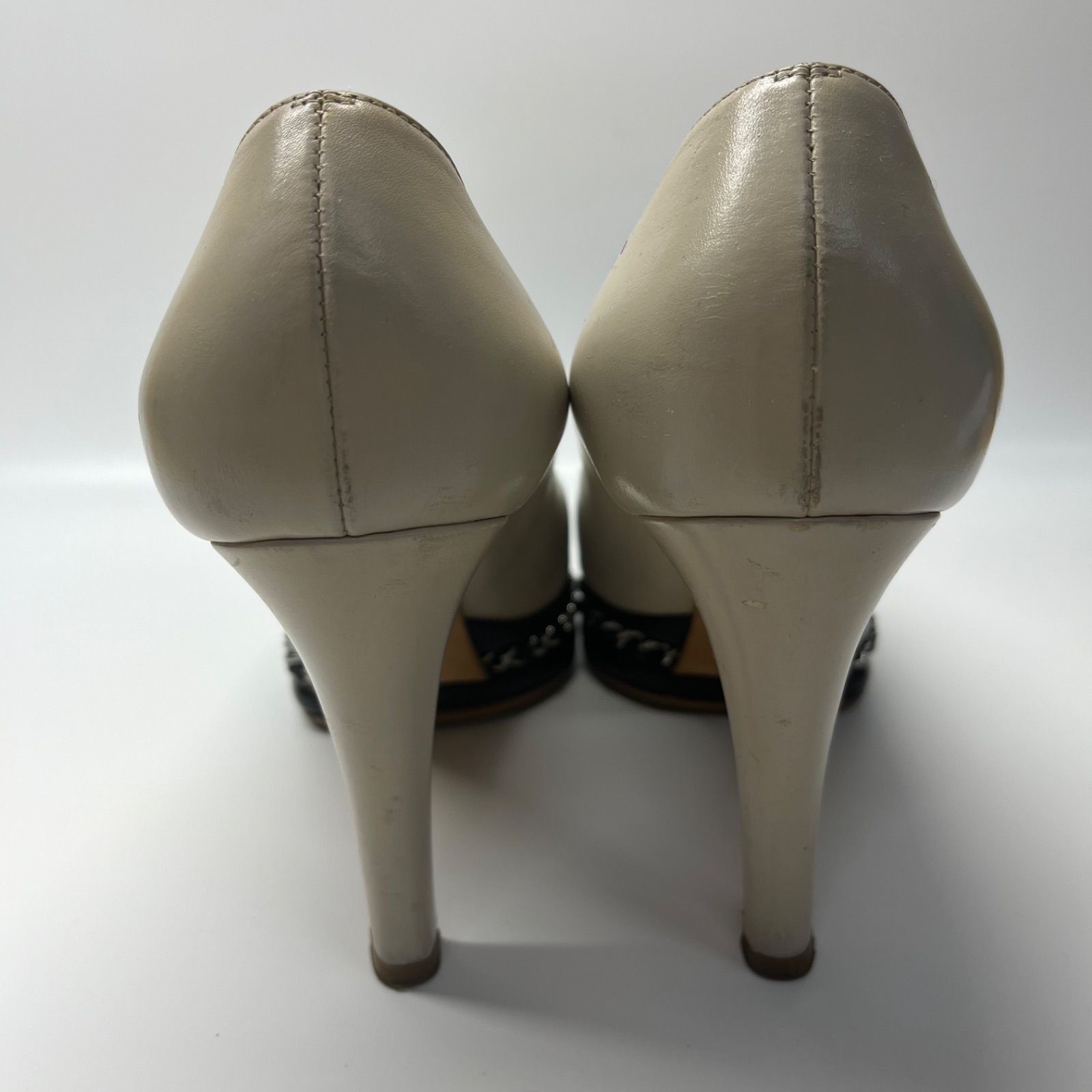 CHANEL シャネル パンプス ヒール バイカラー ベージュ×ブラック