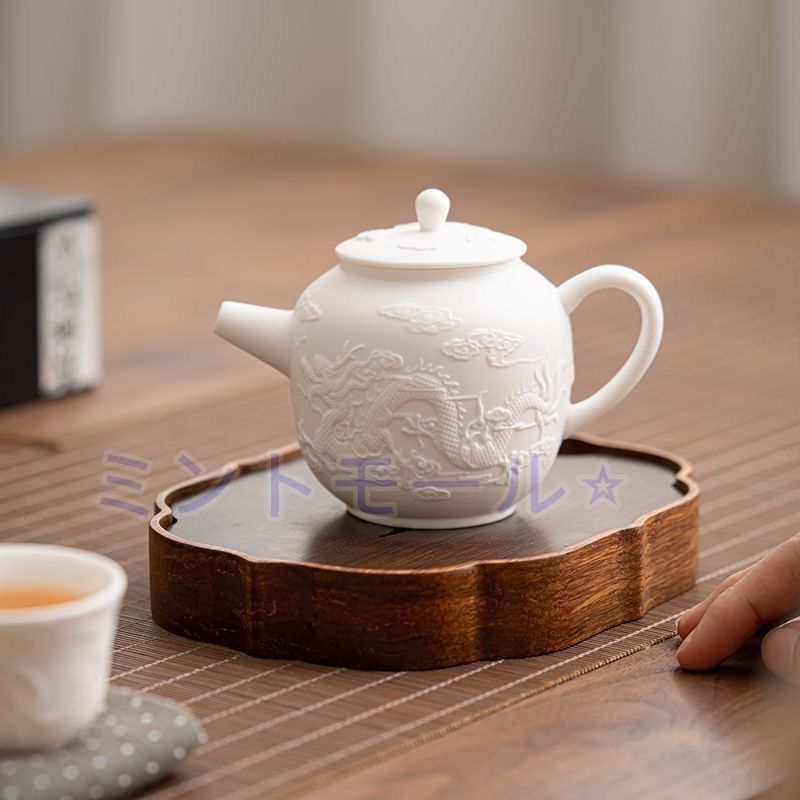新品・未使用】 白磁 龍鳳茶壺 茶道具茶器 煎茶道具 美術品 工芸品