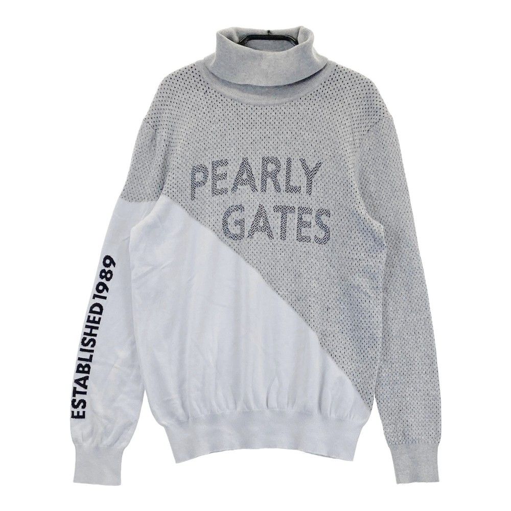 サイズ：0 PEARLY GATES パーリーゲイツ 2024年モデル タートルネックニットセーター  グレー系 [240101465987] ゴルフウェア レディース ストスト サイズ：0 PEARLY GATES パーリーゲイツ 2024年モデル