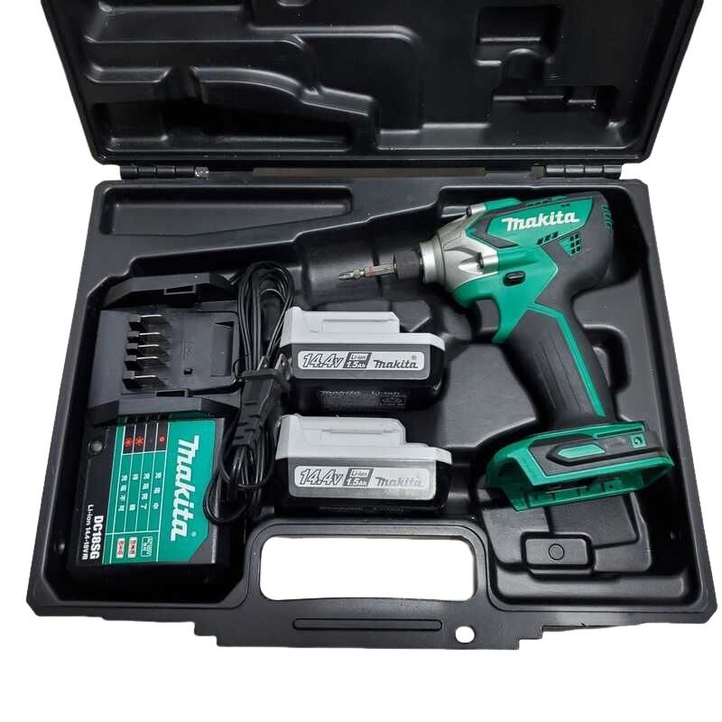 makita マキタ 充電式インパクトドライバ MTD001DSX 14.4V グリーン バッテリー BL1415G×2個 充電器 DC18SG 動作 済 32509K159