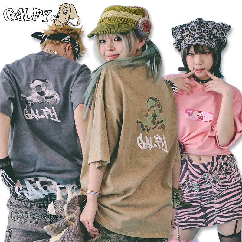 ガルフィー GALFY ガルフィーカモボックスロゴ Tee 142052 半袖Tシャツ #20 ブラック #50 ピンク ＃100 ベージュ L XL ヤンキー TGC