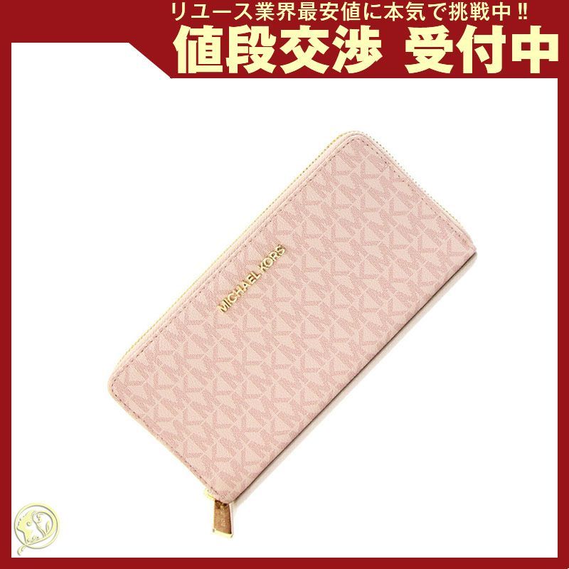 マイケルコース ラウンドファスナー長財布 ピンク PVC - メルカリ 