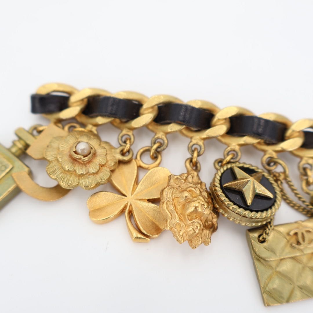 シャネル CHANEL ビンテージ チャーム ブレス ゴールド マトラッセ