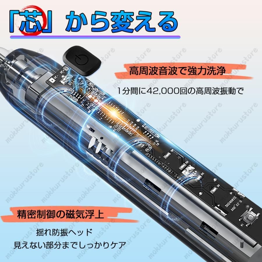 生活家電 【高性能】電動歯ブラシ USB充電式 音波歯ブラシ 高速振動 