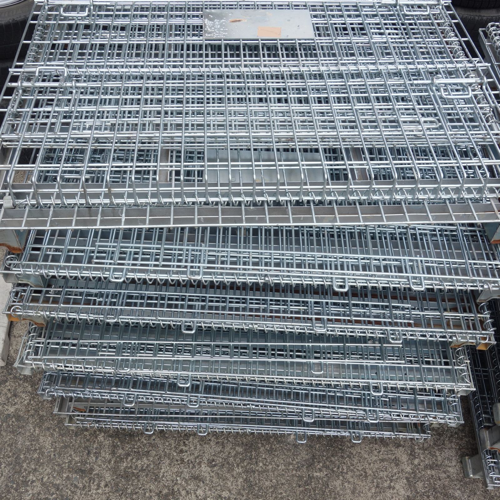 岐阜発 直接引取 3枚 メッシュ パレット 1200×1000×800 網かご 鉄かご 折り畳み コンテナ パレティーナ