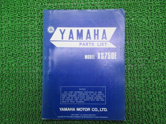 XS750E パーツリスト 英語版 ヤマハ 正規 中古 バイク 整備書 ET 車検