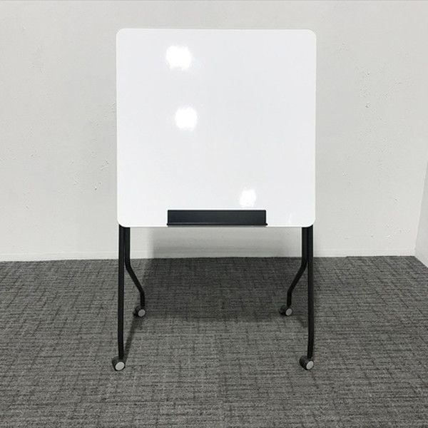 ホワイトボード 脚付 片面式 縦型 カグクロ ス ブラック