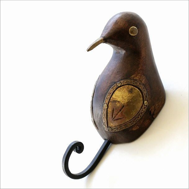 限定アンティーク品　鳥のデザイン壁掛け収納フック 楽天市場】木製バードフック 2カラー 鳥デザイン / 壁掛け 壁面フック