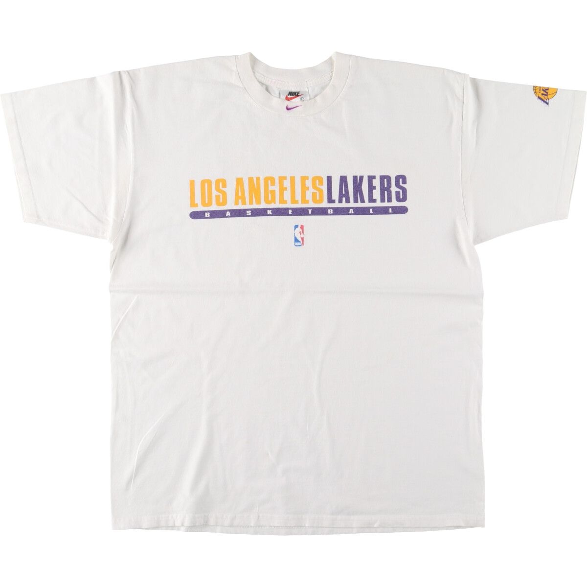 古着 90年代 ナイキ NIKE NBA LOS ANGELES LAKERS ロサンゼルスレイカーズ スポーツプリントTシャツ メンズL ヴィンテージ/eaa454563