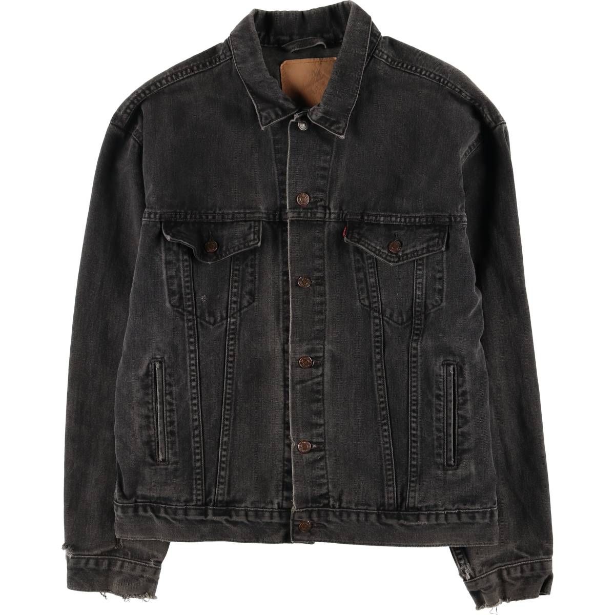 ✨リーバイス✨ブラックデニム★ジャケット★70507★後染め★L★アメリカ製 LEVI'S リーバイス ブラックデニム ジャケット 後染め 黒染め 美品 L
