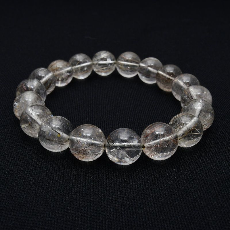 お早めにどうぞ！！ 輝く銀針水晶ブレスレット 11mm シルバールチルクォーツブレスレット 艶感 GHB57 浄化 ビジネス運 精神の安定 チャンスを見 める 仕事運 安定した収入 お守り 高品質 贈り物 水晶 35ｇ 浄化発送 京海堂 天然石の卸 京の蔵 送料無料も!