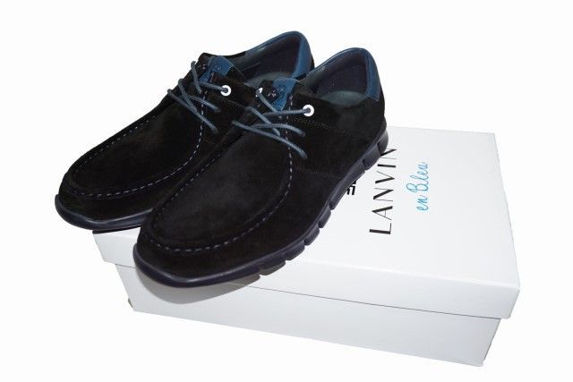 ランバンオンブルー LANVIN en Bleu レザーシューズ カジュアルシューズ 黒 12 メンズ 086464C チャッカブーツ チロリアン 靴  軽量 薄茶