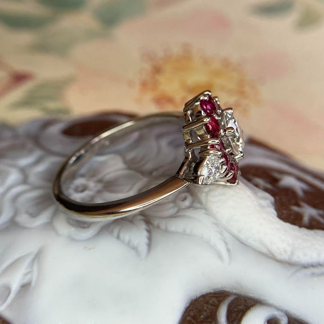 英国王室御用達　ガラード（Garrard）ルビー＆ダイヤモンド・クラスターリング 英国王室御用達 ガラード（Garrard）ルビー＆ダイヤモンド・クラスター