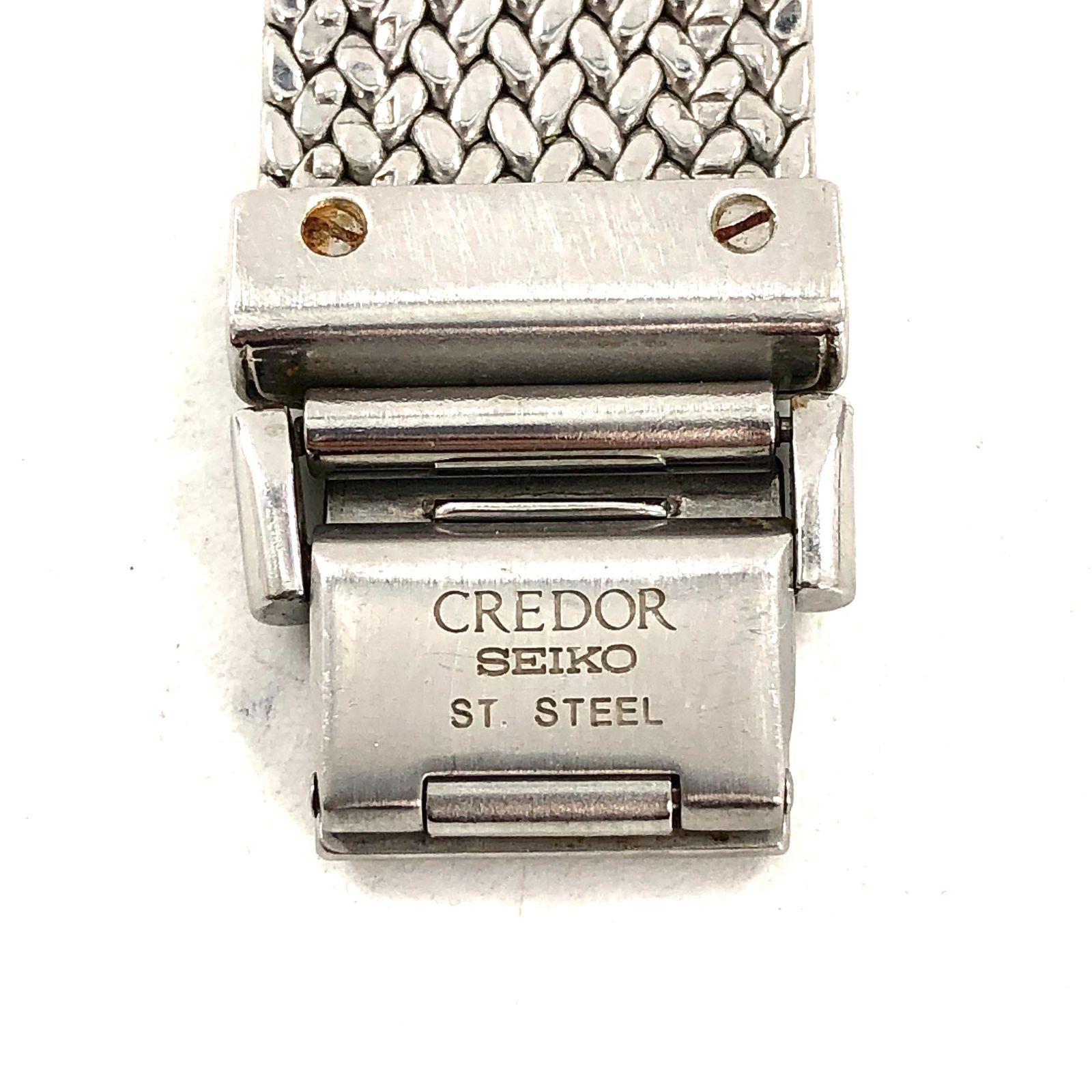 SEIKO セイコー クレドール 5A74-0240 18KTベゼル QZ/SS ホワイト文字  