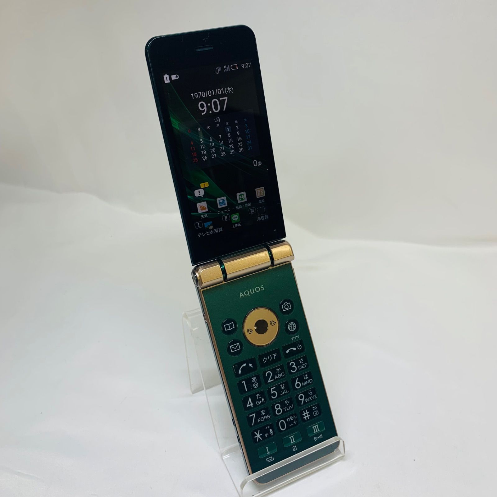 ☆【中古品】au AQUOS K 5GB SHF34 ロイヤルグリーン - メルカリ