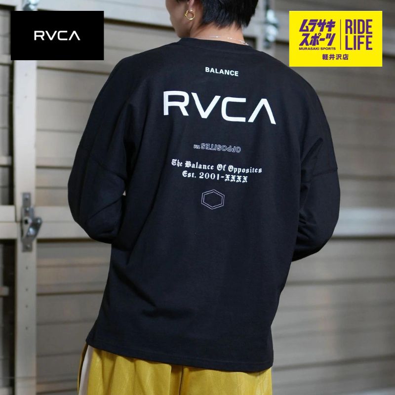 【ムラスポ公式】RVCA ルーカ 長袖　Tシャツ　ロンT　XXX　LT　バックプリント　ルーズシルエット　(ブラック) 　BE042-Ｐ08