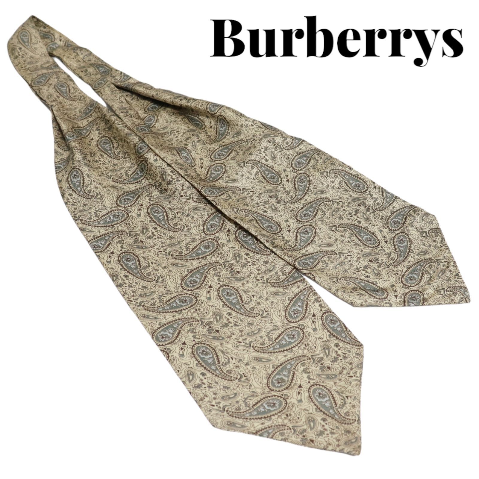 Burberrys バーバリーズ 総柄 ペイズリー柄 シルク アスコットタイ