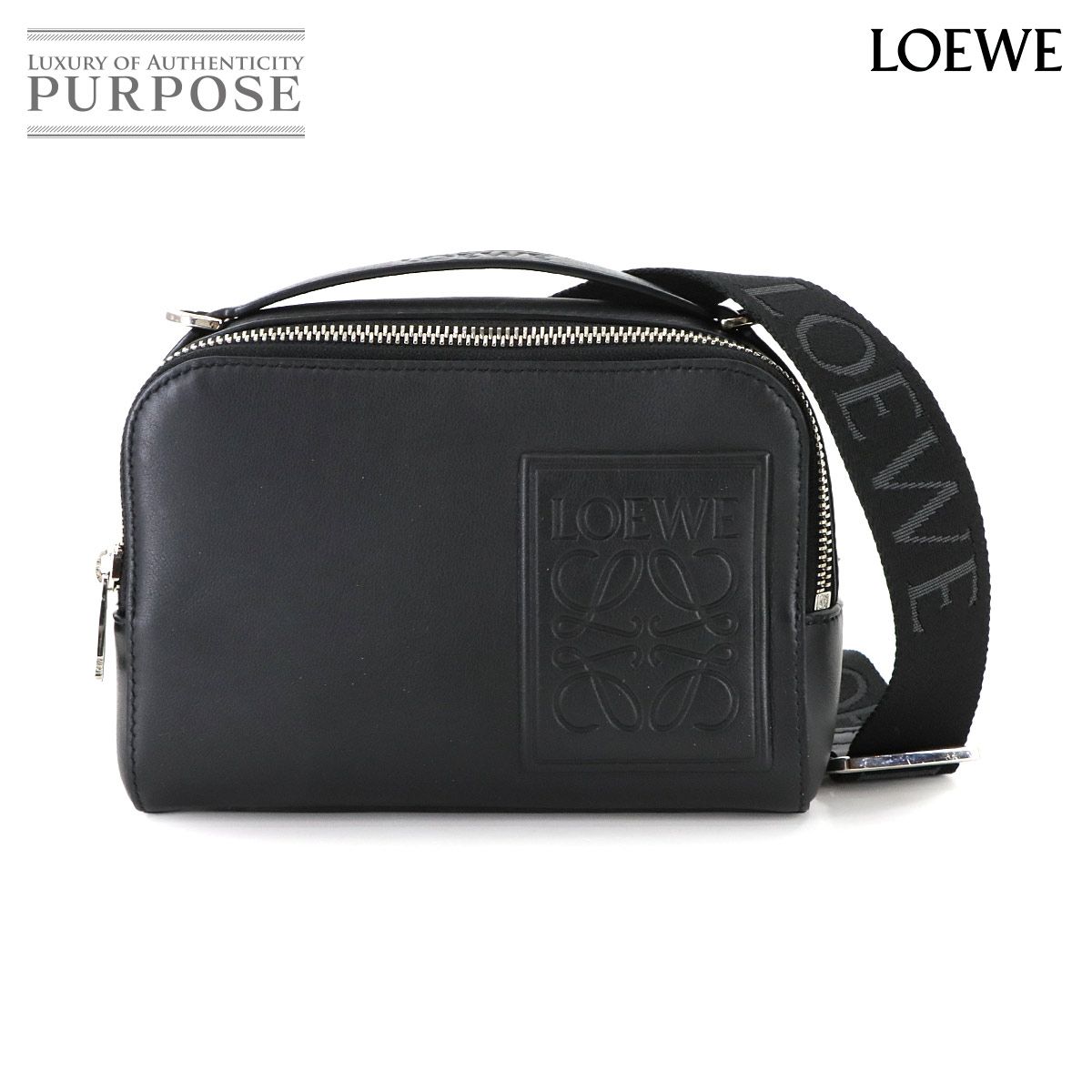 ♥ 展示品 ロエベ LOEWE クロスボディ カメラバッグ ミニ 2way ハンド ショルダー バッグ レザー ブラック C565R41X05 90295287