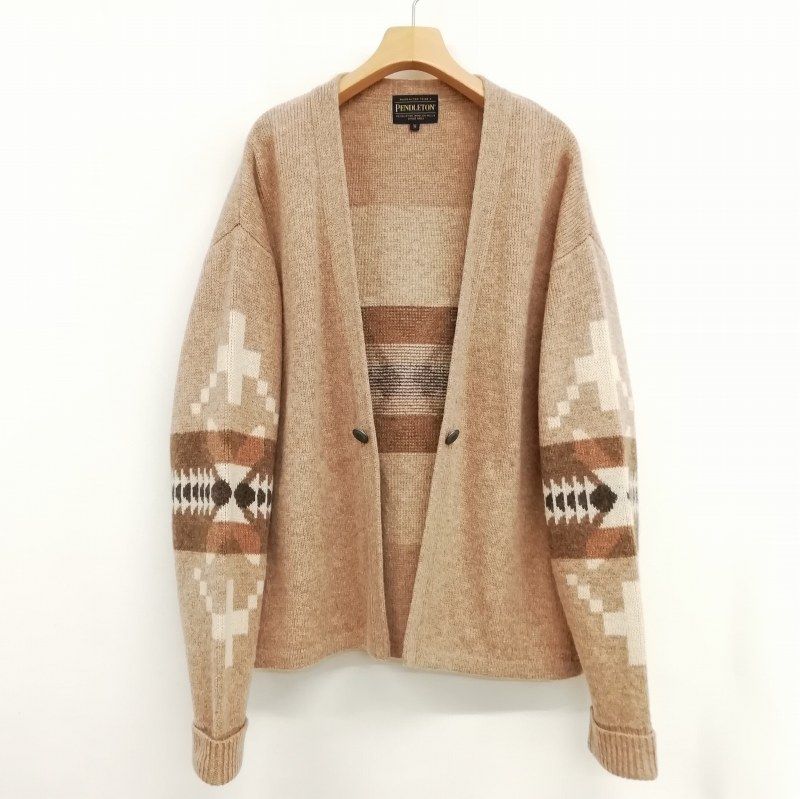 ペンドルトン PENDLETON JOURNAL STANDARD relume 別注 20AW コンチョ カーディガン 美品 M ベージュ系 20080464200030