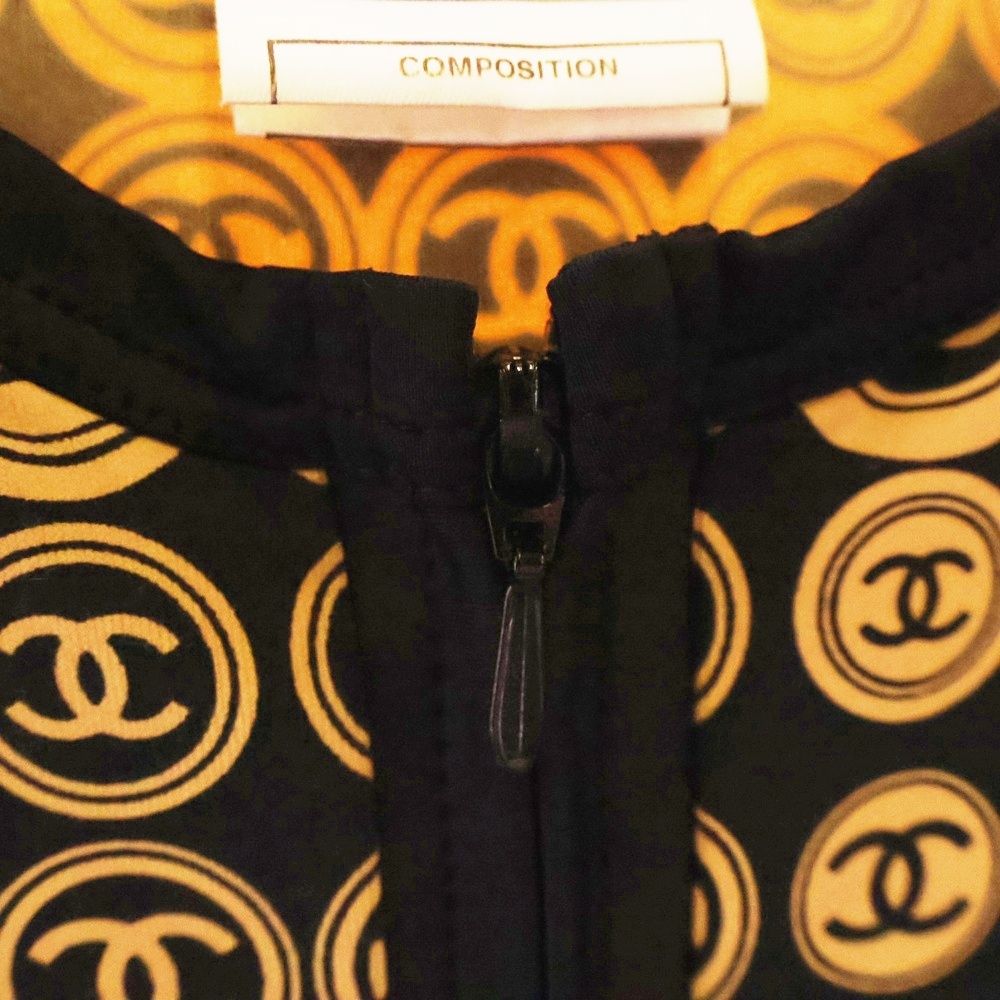 CHANEL - CHANEL シャネル ココマーク 総柄カーディガン 長袖 ブラック×ベージュ レディース 40 P20766V12198 CHANEL (シャネル) ココマーク 総柄カーディガン 長袖 ブラック
