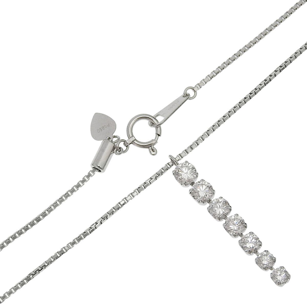 pt.850のネックレス プラチナ チェーン ネックレス pt850 シャインカットアズキ 幅