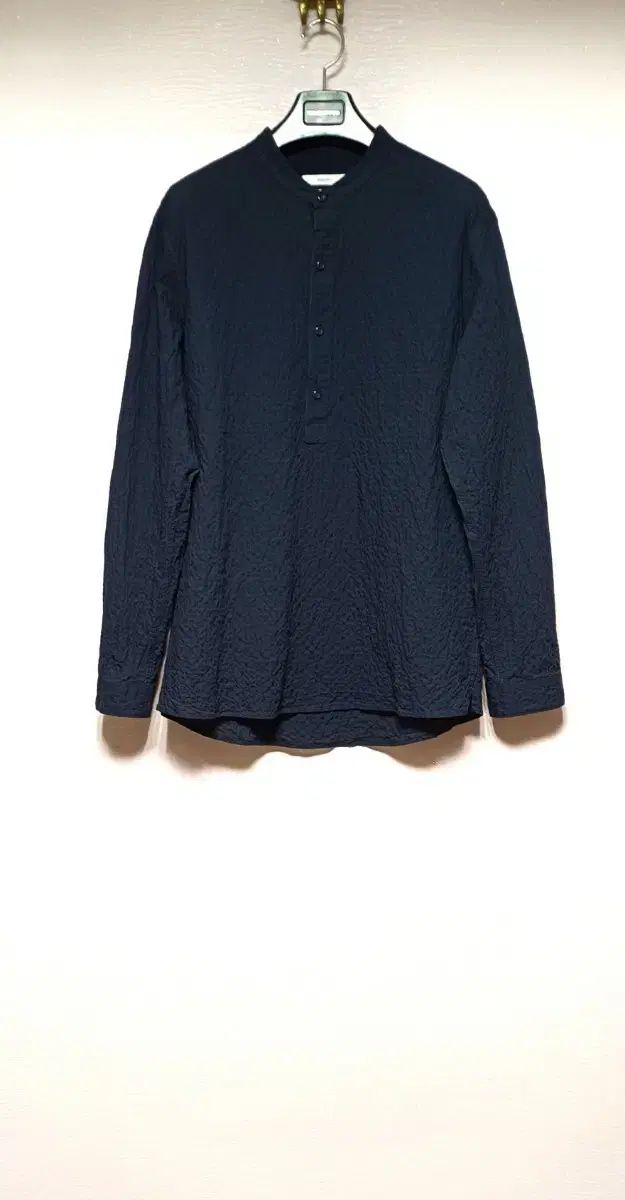 ‎Epigram(エピクラム) ヘンリーネック 長袖 シャツ ネイビー ラージ 100
