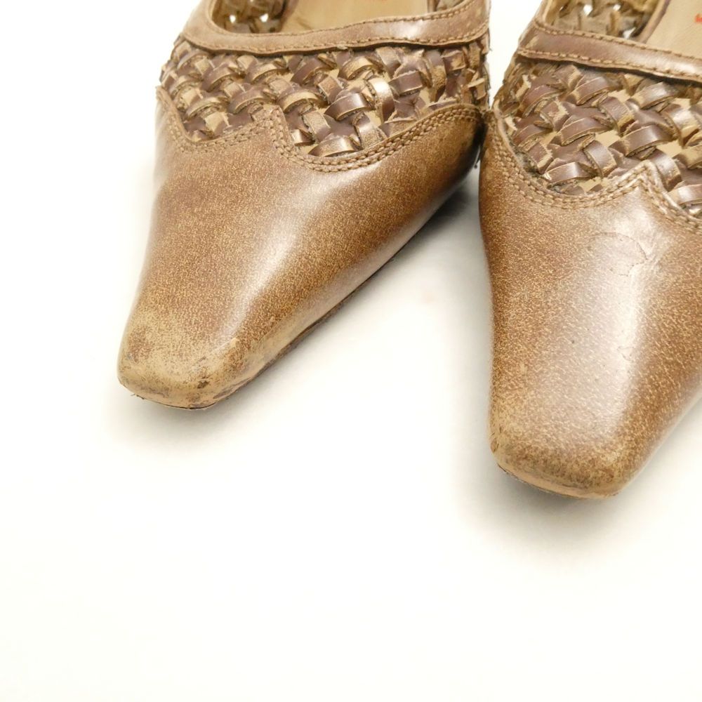 miumiu ミュウミュウ パンプス 35 1/2 22.5cm相当 レザー キトンヒール  