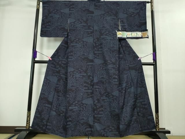 平和屋本店□極上 本場結城紬 重要無形文化財 80亀甲 奥順謹製 御所解