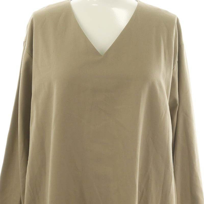 アドーア ADORE クリアコットンワンピース ロング 長袖 切替 38 モカ