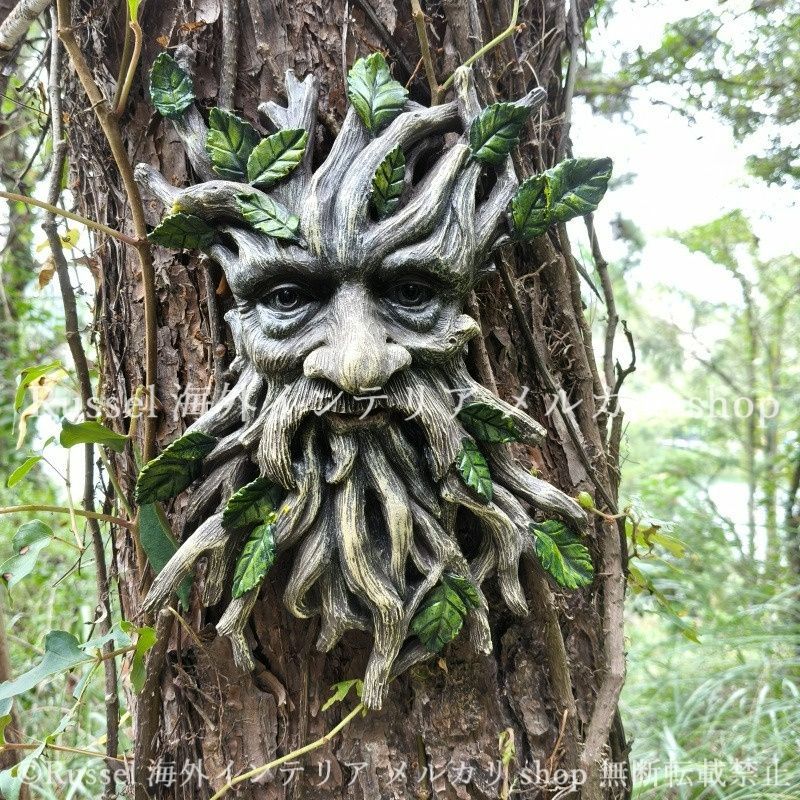ガーデンオブジェ 木の精霊 樹脂 精霊 ガーデンオーナメント 壁掛け 庭 ファンタジー ガーデニング 雑貨 ガーデン雑貨 ガーデンインテリア ガーデン インテリア 庭の装飾 お洒落 おしゃれ 8-14