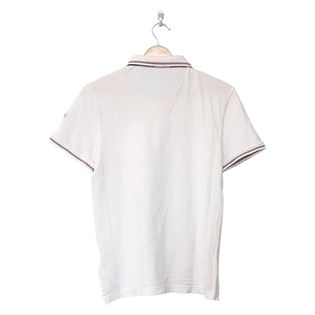 MONCLER モンクレール 半袖ポロシャツ サイズM レディース - 白×ネイビー×マルチ