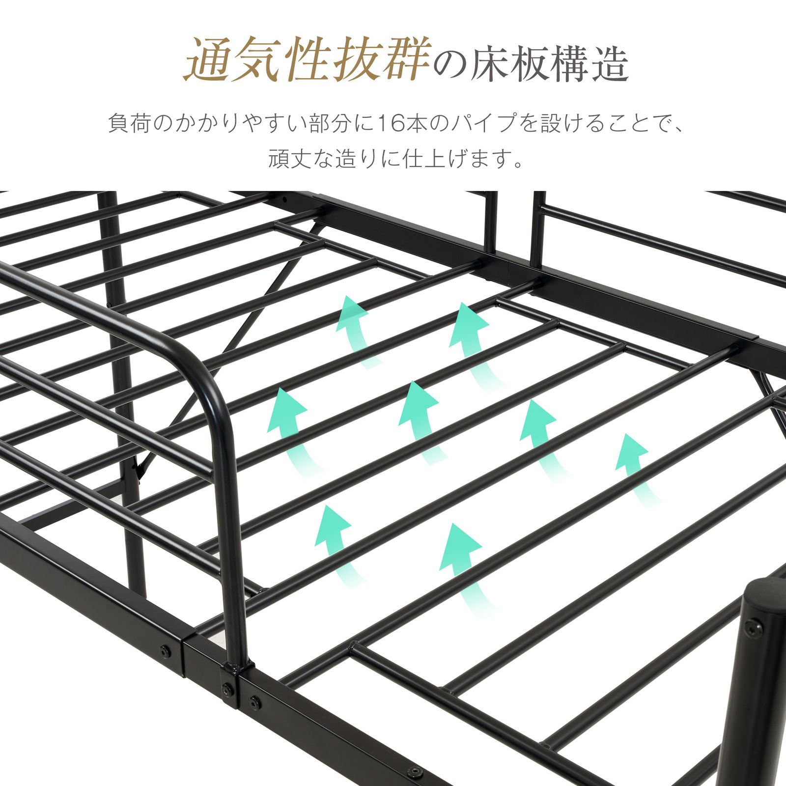 シングルロフトベッド 収納付き 片側手すり 木製 北欧風