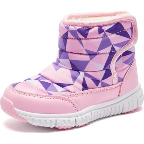 03ピンク_17.5 cm 3E MAYCY スノーブーツ キッズ ウインターブーツ ベビー 女の子 男の子 スノーシューズ 雪遊び アウトドア 冬用 靴 雪用 ブーツ 裏ボア 防水 防寒 滑り止め 軽量 ピンク 17.5
