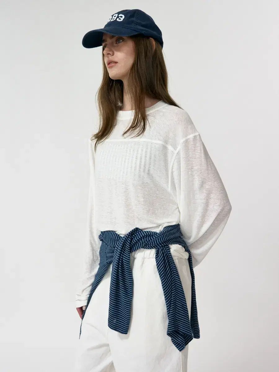 Nothing Written ナッシングリトゥン ラウンド ロング スリーブ 白